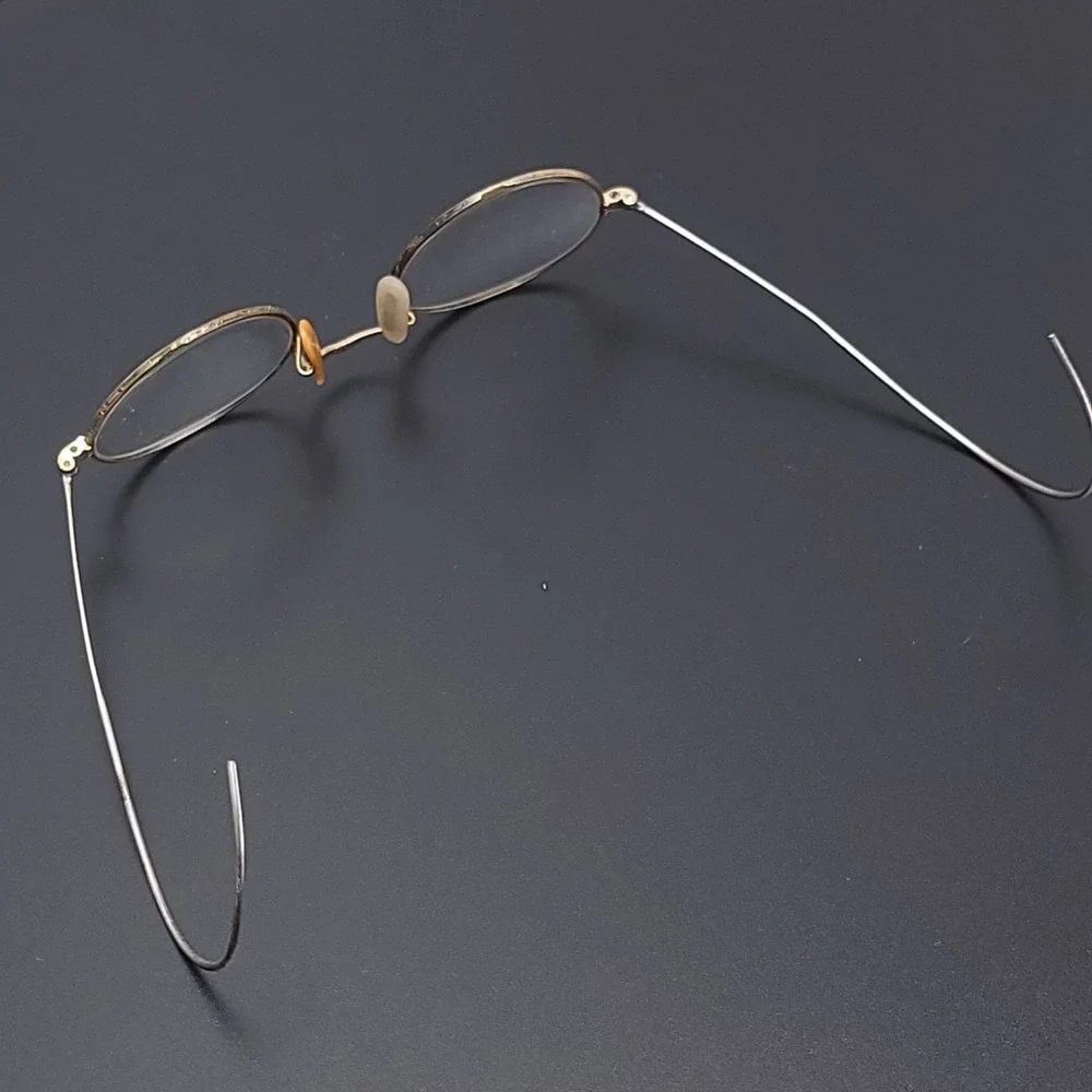 Antique Sischo & Beard Optician Eye Glasses 1/10 12k Gold‎ Wooden Box